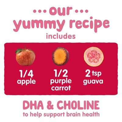 Happy Baby Organics Brain Support Blends Apples, Purple Carrots &amp; Guava with DHA and Choline 4oz Pouch (Pack of 16)