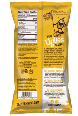 UGLIES Cheddar and Sour Cream Kettle-Cooked Potato Chips, Gluten-Free Snacks, Kosher Chips, Non-GMO Snacks for Kids or Office, Lunch Snacks, Individual Snack Packs, 6 Oz. Bags, Pack of 4