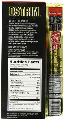 Ostrim Beef &amp; Ostrich Snack Stick, Barbecue - 1.5 Ounce (Pack of 20)
