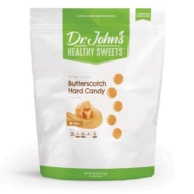 Dr. Johns Sugar Free Candy, Healthy Hard Candy with Zero Sugar, Low Calorie Snack, Keto Friendly, Vegan, Gluten Free, Butterscotch, 252 Count, 2.5 LB