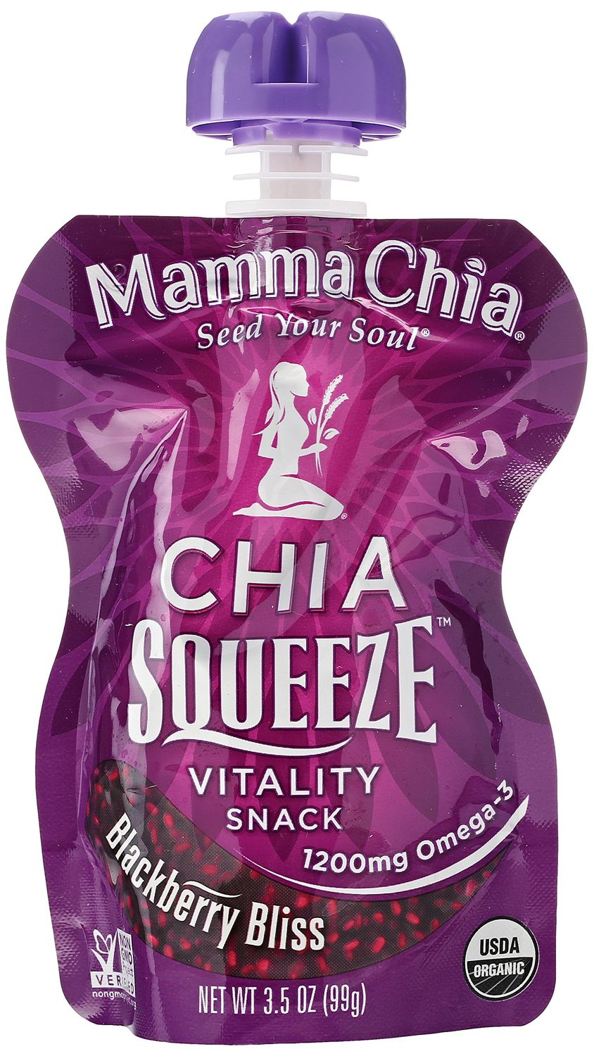 Mamma Chia Organic Blackberry Bliss Chia Squeeze Vitality Snack, 3.5 oz