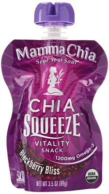 Mamma Chia Organic Blackberry Bliss Chia Squeeze Vitality Snack, 3.5 oz