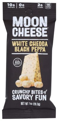 Moon Cheese, White Chedda Black Pepper, Low Carb, Keto-Friendly, High Protein Snack, 1 Oz (Pack of 48)