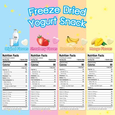 Nat Bit Freeze Dried Yogurt Snack, Crispy Yogurt Snack, Snacks Yogurt Melts, Healthy Snack No preservatives - Assorted Flavors (0.7 Oz Packet, 3 Each - 12 Count)