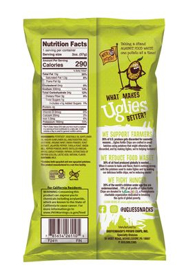 UGLIES Jalapeno Kettle-Cooked Potato Chips, Gluten-Free Snacks, Kosher-Friendly Chips, Non-GMO Snacks for Kids or Office, Lunch Snacks, Individual Snack Packs, 2 Oz. Bags, Pack of 12
