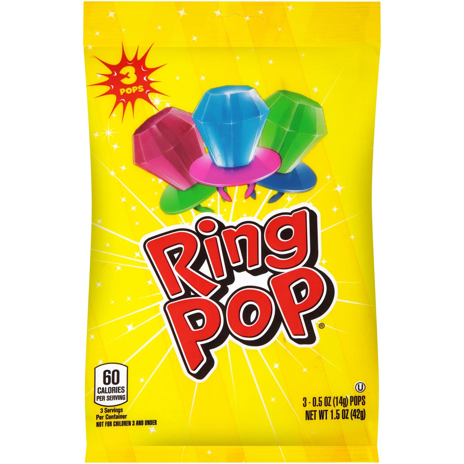Ring Pop Individually Wrapped Bulk Lollipop Holiday Variety Pack - 12 Bags of Lollipop Suckers w Assorted Fruity Flavors - Fun Stocking Stuffers &amp; Candy Gifts for the Holiday Season