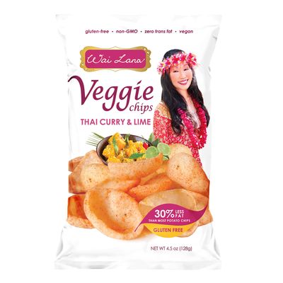 Wai Lana Veggie Chips, Thai Curry &amp; Lime (5 Pack of 4.5 Ounce Individual Bags) - Gluten Free, Non-GMO, Vegan, Zero Trans Fats