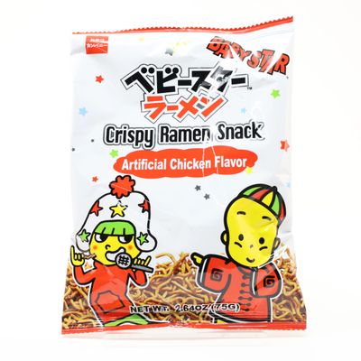 Baby Star Crispy Ramen Snack Pack of 5 (Chicken Flavor 2.64oz)