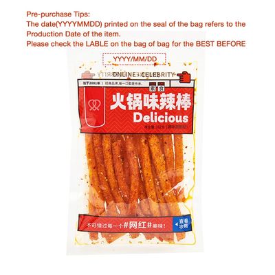 Mkostlich Latiao Spicy Strips, 2 Packs Latio Hot and Spicy, Chinese Spicy Sticks, Spicy Sticks Chinese Snacks, 3.59oz/pack (3.59oz2Pcs, Spicy Sticks)