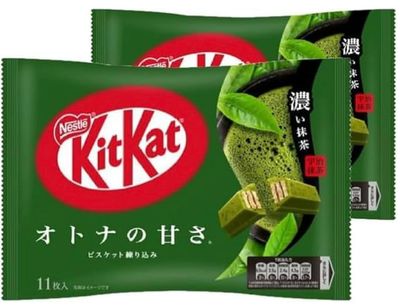 Japanese Kit Kat Dark Matcha Flavor (Pack of 2) Exotic foreign chocolate Snacks Dagashi Food