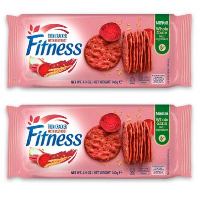 Nestle Fitness Thins Beetroot Crackers - Whole Grain Snack - 4.9 oz (Pack of 2)