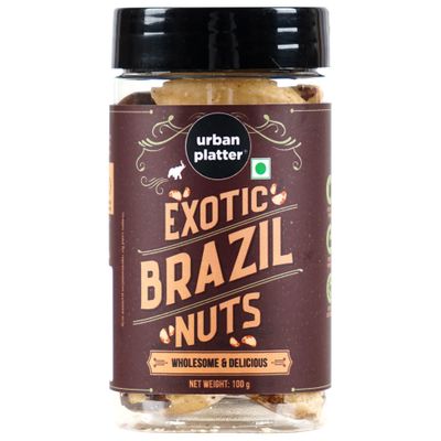 Urban Platter Exotic Raw Brazil Nuts | Natural, Organic, Fresh, Shelled &amp; Unsalted | Crunchy, Delicious &amp; Healthy Party Snack | Ideal for Gift, Dessert or Baking | 3.53 Oz100 g