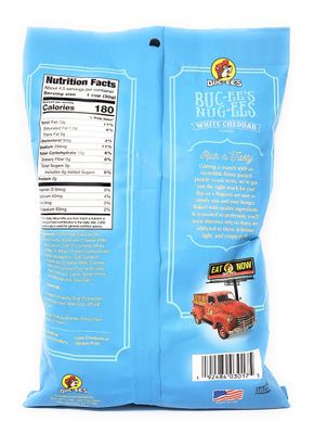 Buc-ee's Nug-ees: White Cheddar Flavored Powdery Cheese-Flavored Beaver Nuggets Sweet Corn Puff Snacks From Texas, Gluten Free, 1 Bag of 5 Ounce