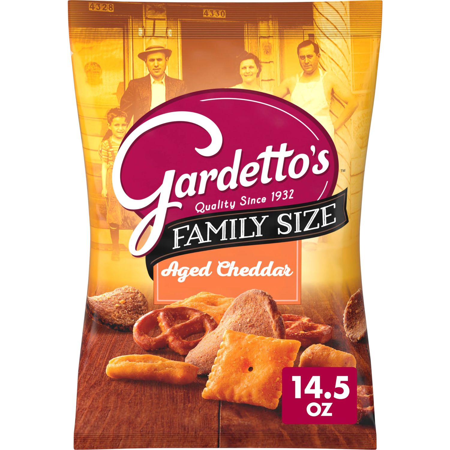 Gardetto&#39;s Snack Mix, Aged Cheddar, Pub And Party Mix, Family Size, 14.5 oz Bag