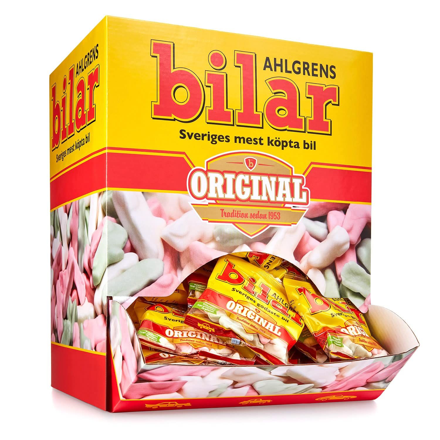 100 Snack Bags x 30g of Ahlgrens Bilar Original - Swedish - Chewy - Marshmallow - Cars - Candies - Sweets