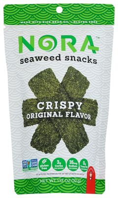 Nora Snacks Original Flavor Crispy Seaweed Snack, Gluten Free, Non GMO, 1.13 Ounce (Pack of 12)