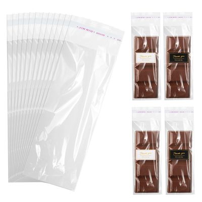 100pcs Pistachio Chocolate Bar Wrappers with 120pcs Thank You Stickers, 7.87 X 2.36Clear Self Sealing Candy Bar Wrappers for Candy Bar, Cookies, Treat, Party Favor