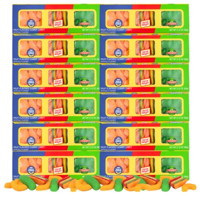 Food Gummies Snack Box, Oscar Mayer Hot Dogs, Kraft Mac and Cheese, and Claussen Pickles, Bulk Halloween Candy, 2.12 Ounces Each (Pack of 12)