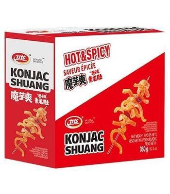 (2023 New Released) Chinese Snacks Konjac Spicy Strips Sticks, 20 Packs Inside Box, WeiLong Chinese Snack Food, Hot Strips, Latiao Fragrant Spicy Flavor, Konjac snacks, Moyushuang, 13 Ounce, 卫龙魔芋爽辣条