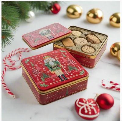 Farmhouse Biscuits, Nutcracker Embossed Tin of Assorted British Traditional Christmas Cookies, 14.1 oz