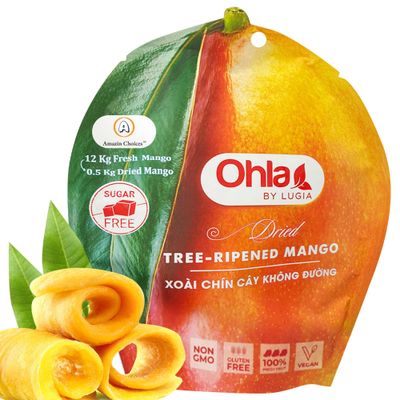 Amazin Choices Dried Tree-Ripened Mangoes - No Sugar, Non-GMO, Gluten Free, Vegan - Vietnamese Tropical Dried Fruit - Snack Viet - Fruit Snack - Delicious Snack- Soft Juicy Dried Mango Slices 7.05oz