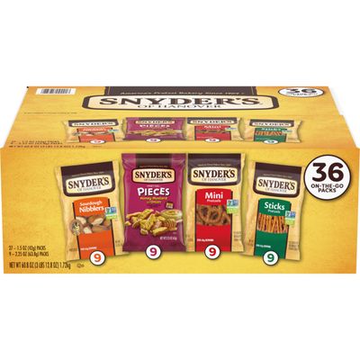 Snyder&#39;s of Hanover, Variety Pack Pretzels, Individual Packs, 4 Flavors, 36 Ct (Pack of 36)
