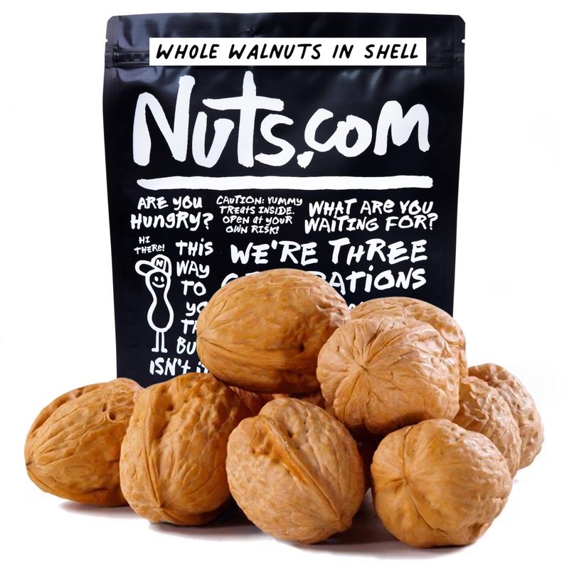 Nuts.com Whole Walnuts in Shell - Raw Walnuts Shell - Unshelled Walnuts Whole Nuts Walnut Shells - Fresh, Nutty, Buttery (2 lbs)