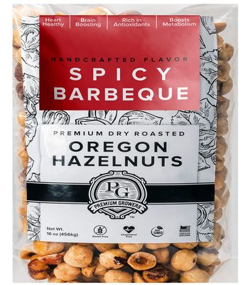 Oregon Farm To Table - Hazelnuts from Premium Growers - Dry Roasted - Spicy BBQBarbeque - Kosher Certified -1 LB