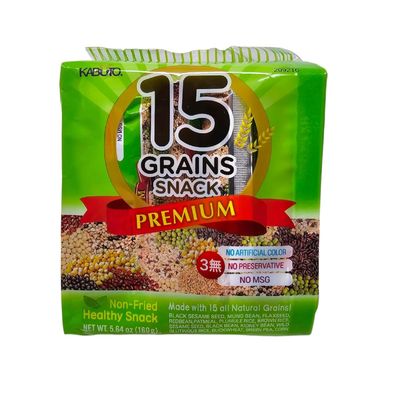 Premium 15 Natural Grains Snack Roll Non-Fried, No Artificial Color, No Preservative, No MSG Healthy Snack 5.64 oz (160g)