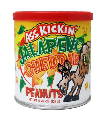 KICKIN Jalapeno Cheddar Peanuts - 4.2oz - Ultimate Gourmet Gift Peanuts - Try if you dare