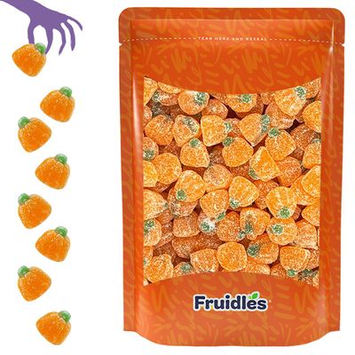 Fruidles Halloween Sour Jelly Pumpkins, Delicious Gummy Candy, Gluten-Free, Fun and Festive Holiday Snacking, Party Favor (1 Pound)