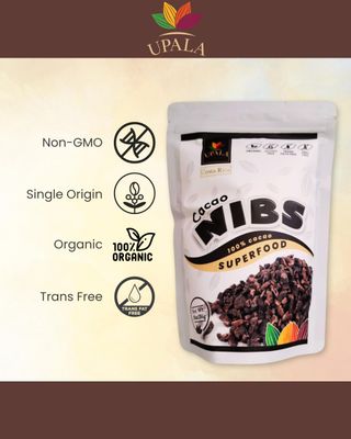 UPALA Organic Cacao Nibs, 100% Criollo Cacao, Gluten-Free Superfood with Antioxidants, Iron, Potassium &amp; Magnesium, Perfect for Breakfast, Snacks, and Smoothies