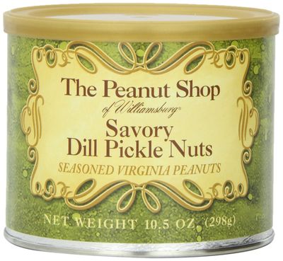 The Peanut Shop of Williamsburg &#39;s Savory Dill Pickle Nuts - Dill Pickle Seasoned Peanuts (10.5 Ounce) Enjoy Tangy Peanuts With the Taste of Your Favorite Snack