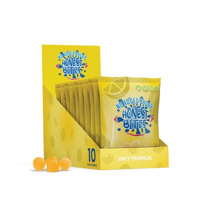 Honest Bites Low Sugar Gummy Candy Juicy Tropical Flavor- Healthy Snacks for the Whole Family, Gluten Free, Keto, Vegan Fruit Snacks - Tropical Burst, Low Calorie Snacks