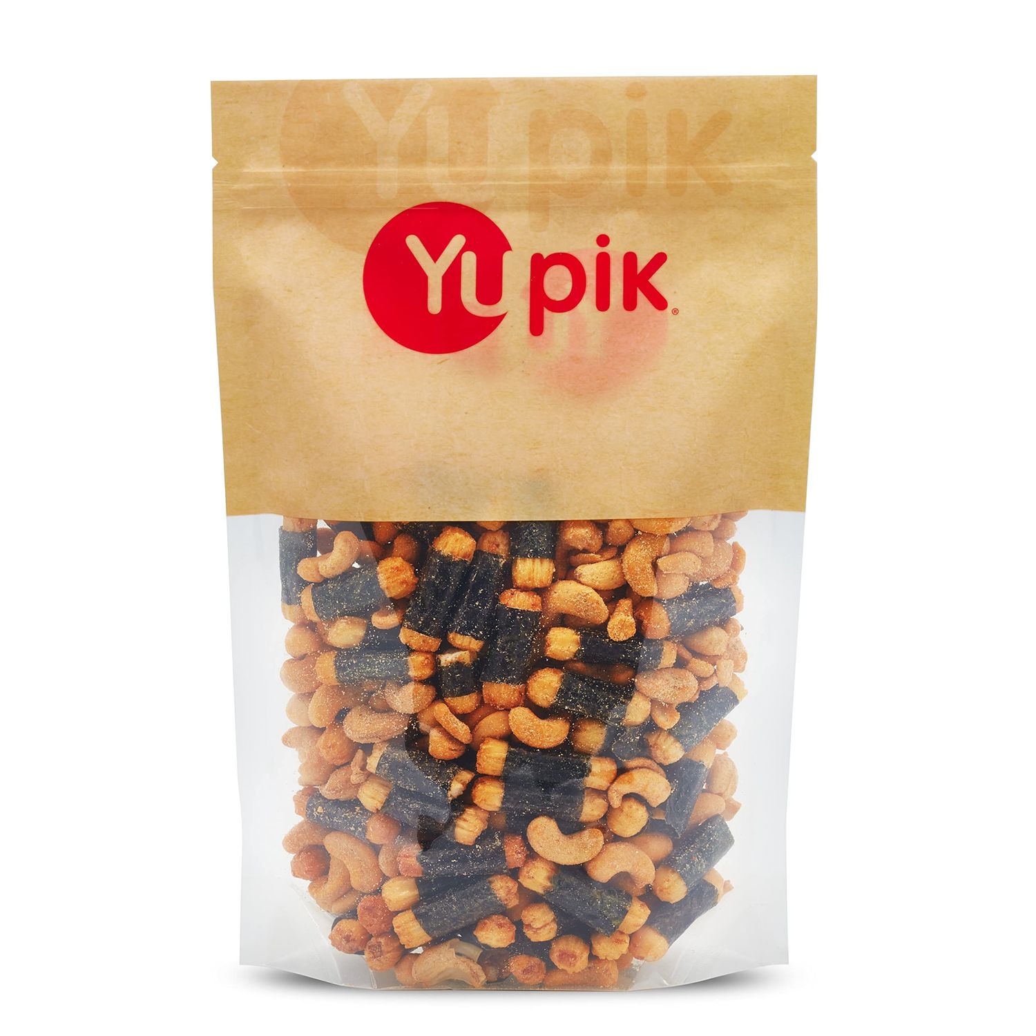 Yupik Sushi Flavored Seasoned Roasted Cashew Mix, 1 lb, Savory Crunchy Vegan Snack, Non GMO, No Preservatives or Artificial Flavors,Brown