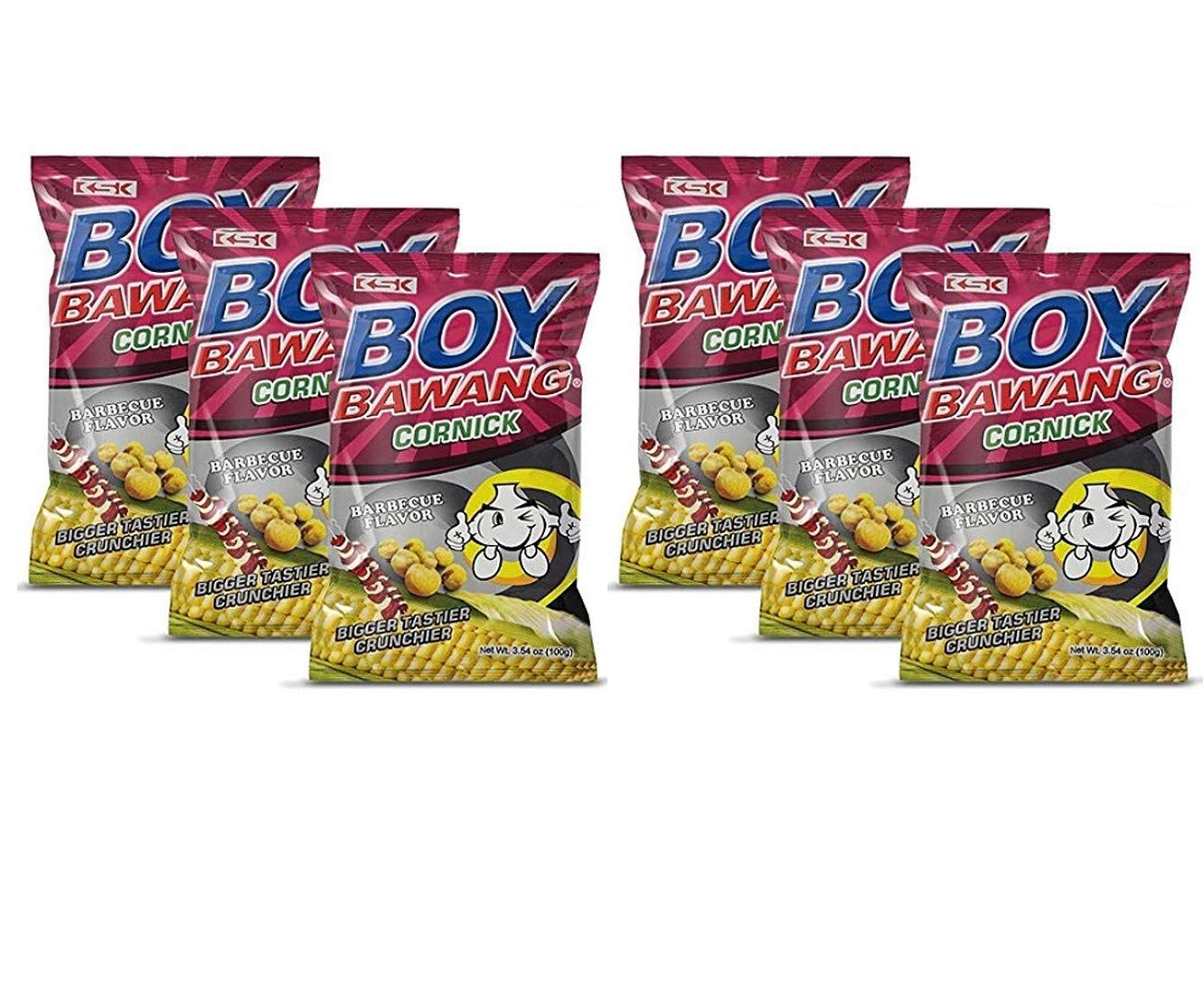 Boy Bawang Cornick, Barbeque - Crispy Tasty &amp; Gluten-Free Corn Nuts (6 Pack, Total of 21.24oz)