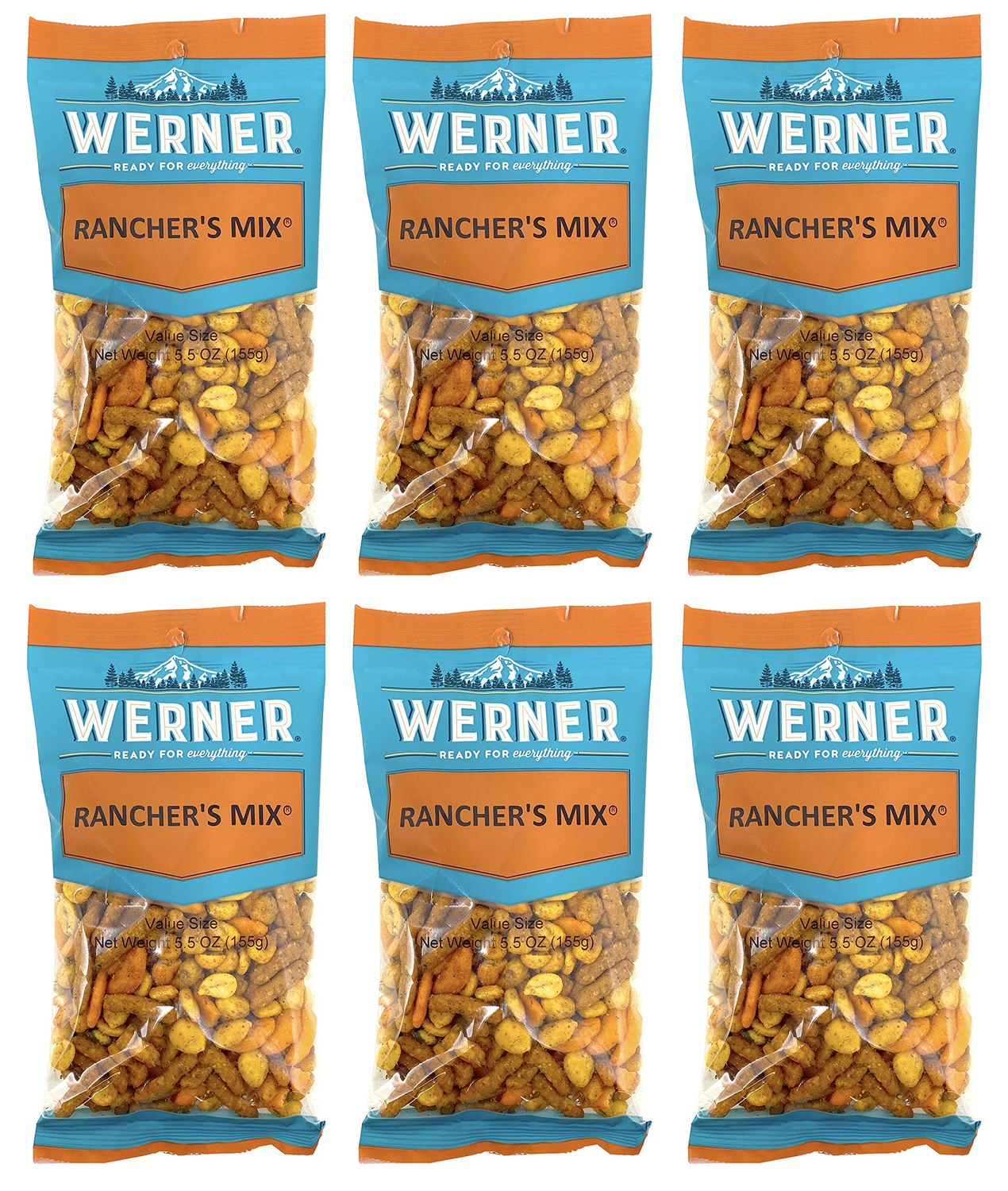 Werner Snacks Ranchers Mix - Spicy Snack Mix with Habas Value Size 5.5 Ounces (Pack of 6)