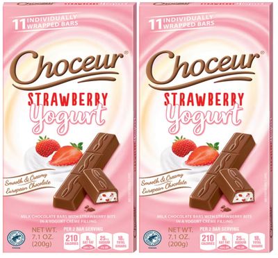 Strawberry Yogurt Milk Chocolate Filled Bar with Creme Center, Choceur Gift Snack Snacking Food Treat