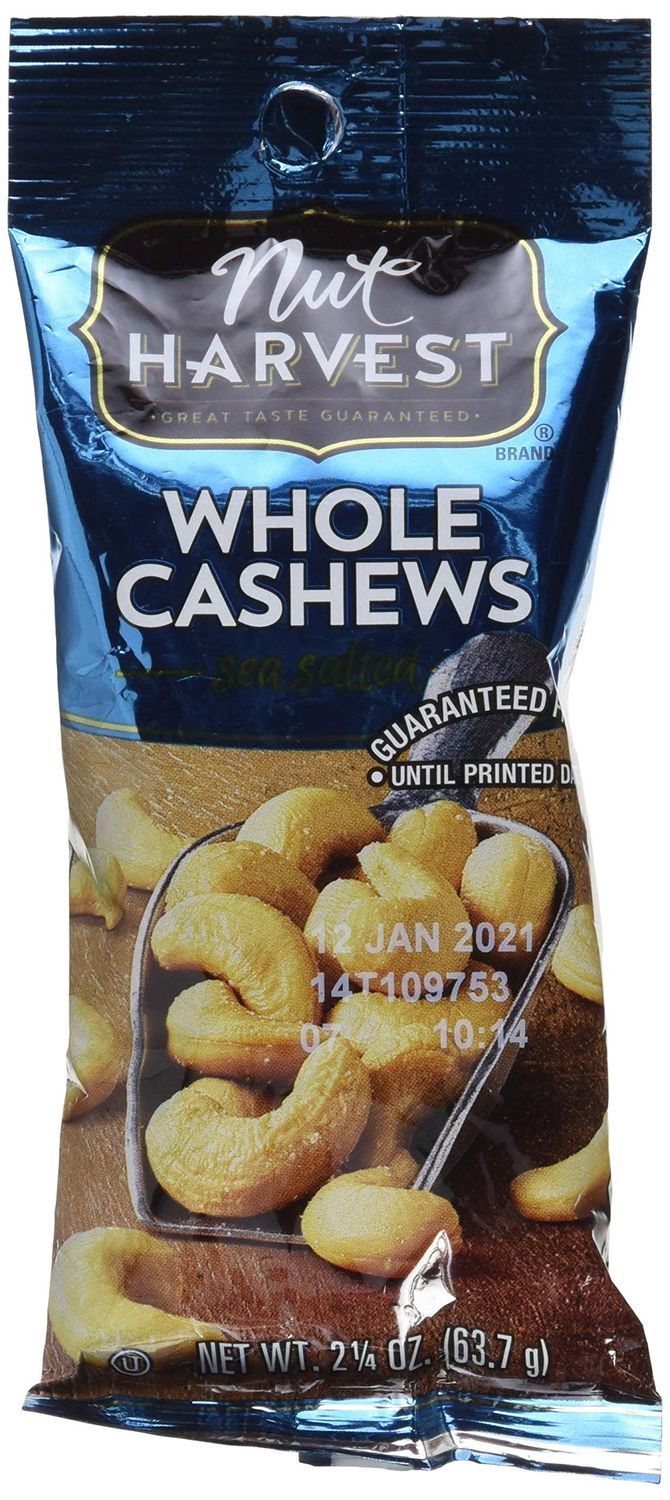 Nut Harvest Cashews Sleeve, 2.25 Oz