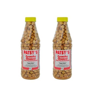 Patsy&#39;s Crunchy Channa (Chick Peas or Garbanzo) Salted - 12oz (Pack of 2) - Trinidad &amp; Tobago Snacks
