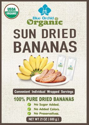 Organic Sun Dried Bananas Value Pack - Dried Fruit Individual Packs - Soft and Chewy - No Sugar Added - No Preservatives - Unsulfured Natural Snacks - 21 OZ