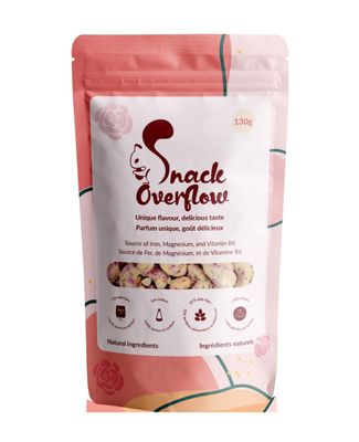 Rose Petal Cashews, 4.5 oz130 Grams - Crunchy Cashews Flavoured with Rose Petals, Flavoured Nuts, Indian Snack, Desi Snack