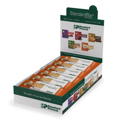 Standard Process StandardBar - Gluten-Free Protein Bar with Whole Food Formula of Calcium, Potassium, and More - Vegetarian - 18 Bar Pack - Soy Almond Crunch