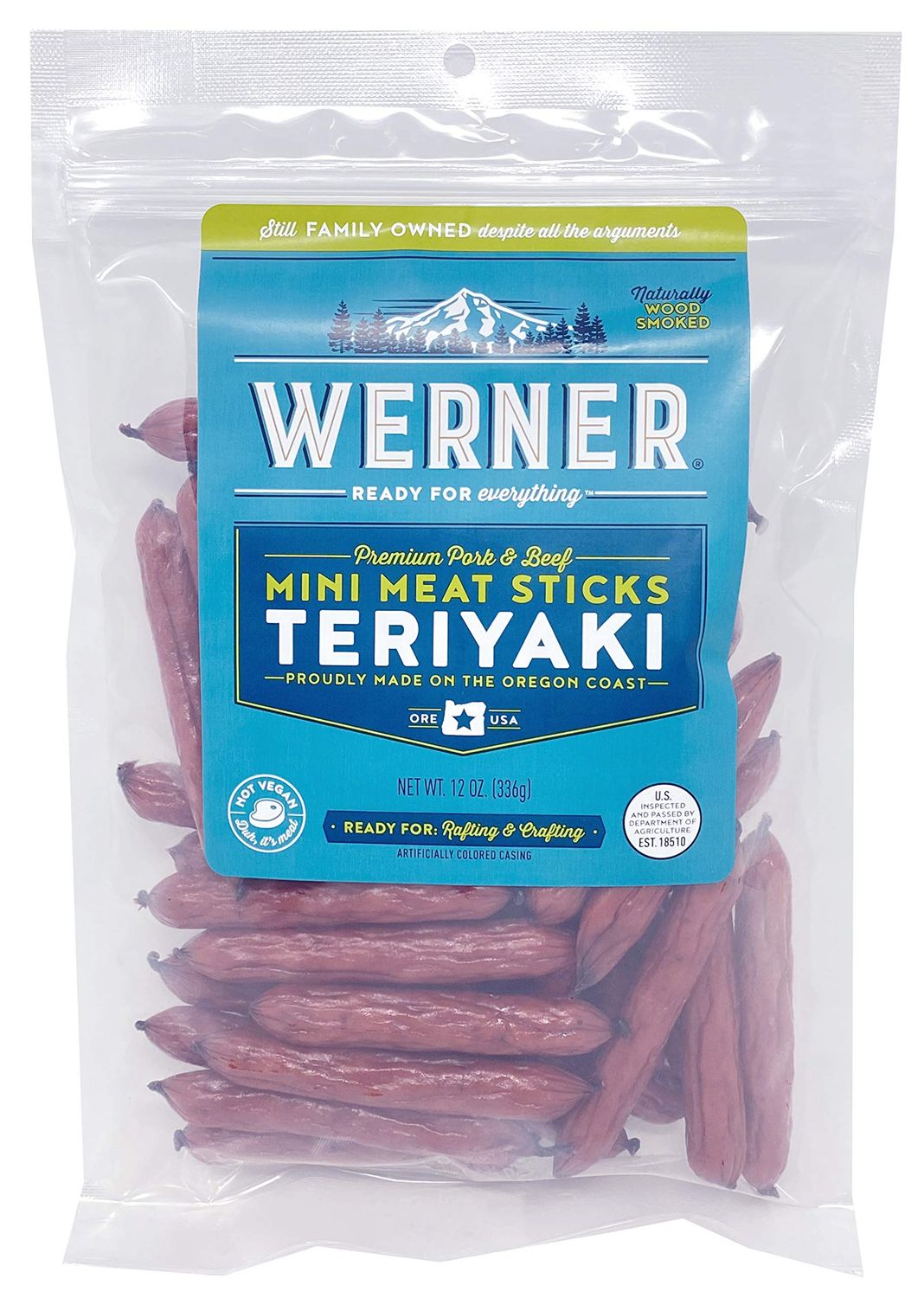 Werner Gourmet Meat Snacks, Teriyaki Mini Sticks - 12 oz.