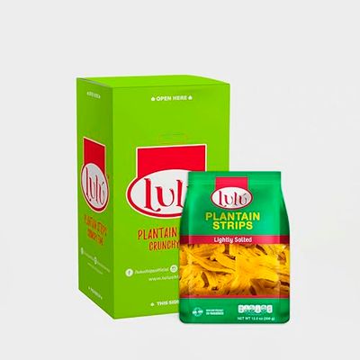 LULU Plantain Strips | 2 Units per Box | Plantain Chips Individual Bags | 12 OZ | Artisan Chips | Healthy Snack | Tiras de Platano