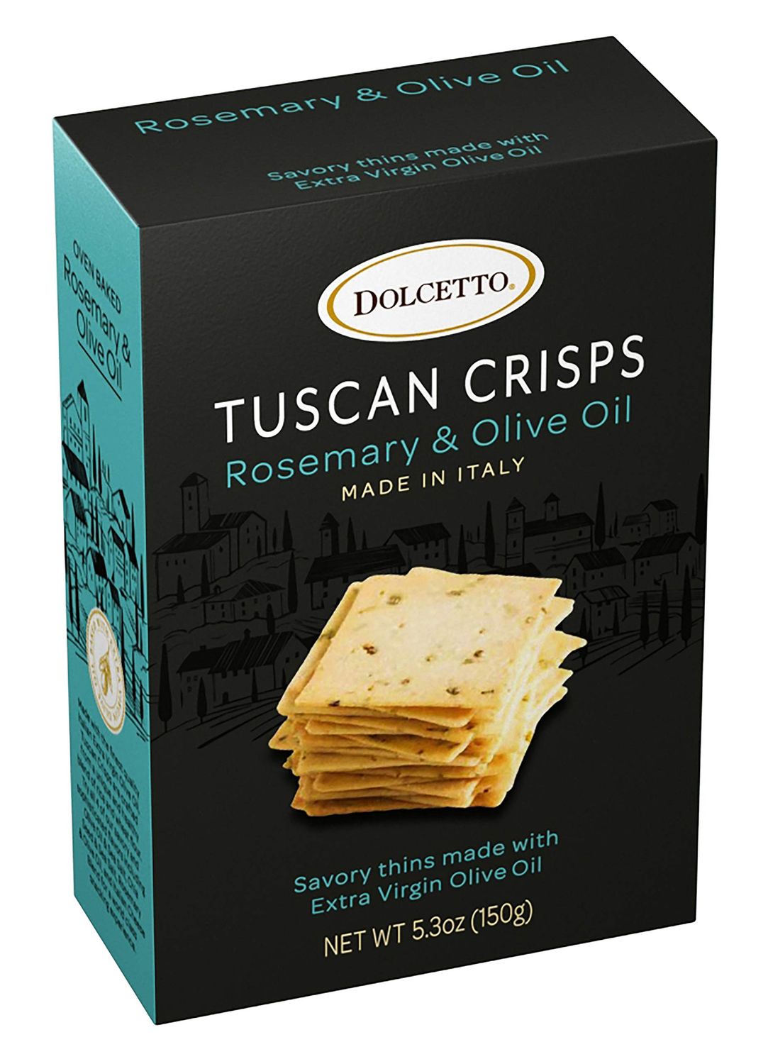 dolcetto Tuscan Crisps - Rosemary &amp; Olive Oil | 5.3oz Boxes | Pack Of 6