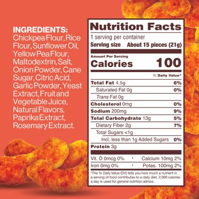 Hippeas Chickpea Puffs, Flavor Blast: Blazin' Hot, 0.75 Ounce (Pack of 18), 3g Protein, 2g Fiber, Vegan, Gluten-Free, Crunchy, Plant Protein Snacks