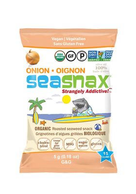 SeaSnax Organic Roasted Seaweed Snack, Onion, 0.18 Ounce (Pack of 12)