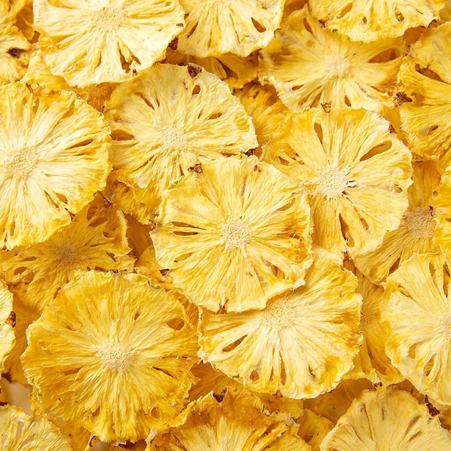 Dried Pineapple Slices for Cocktail 5.29OZ150G - No Sugar Added Natural Pineapple Rings Dehydrated Fruit Garnish for Drinks Baking Tea - Edible Dry Pineapple Flowers Bulk Snack No Additives