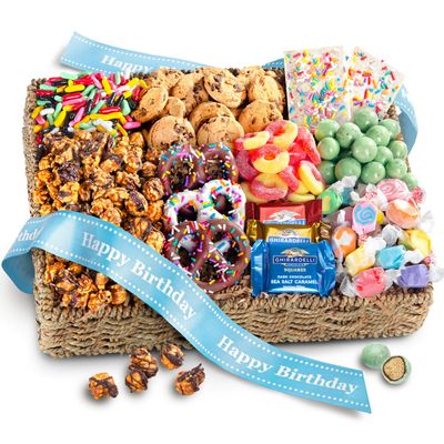 A Gift Inside Birthday Sweets &amp; Snacks with Happy Birthday Ribbon